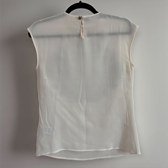 DOLCE & GABBANA Silk Black Lace Appliqué Crystal Embellished Cap Sleeve Blouse - Picture 13 of 17